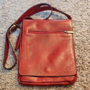 Manufactus Italy Red Leather Crossbody Bag